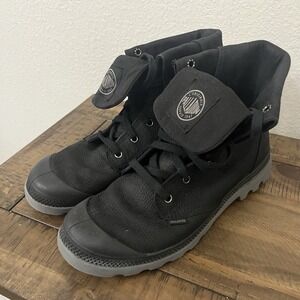 Palladium Baggy Turn-down Black/Black Canvas‎ Boots Men's Size 10.5 NWOB